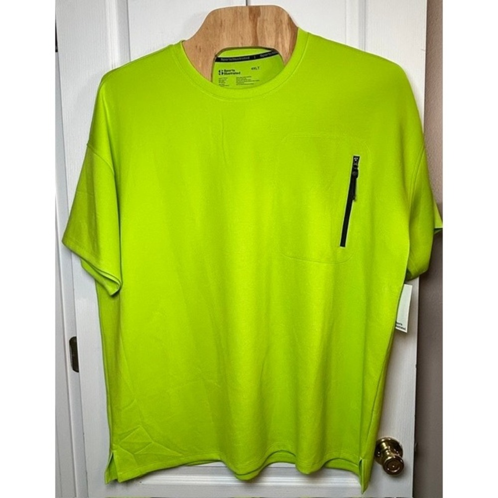 NWT Sports Illustrated Totally Lime Performance Short Sleeve Work Shirt 4XLT $50